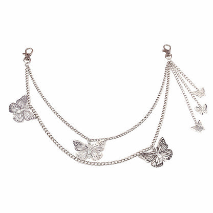 Retro Double-layer Butterfly Waist Chain Hip-hop