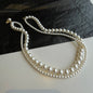 Double Strand White Glass Pearl Necklace for Women