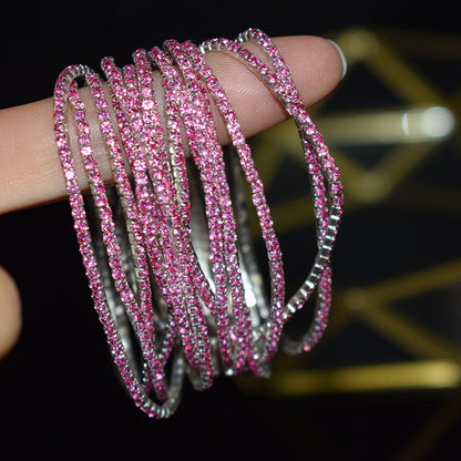Women's Multicolor Rhinestone Stretch Shiny Simple Ornament Bracelets