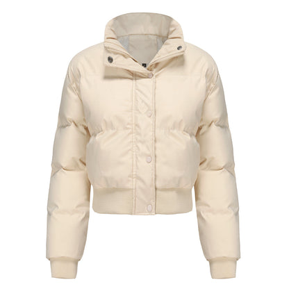 Autumn and winter women's short long-sleeved turtleneck warm jacket