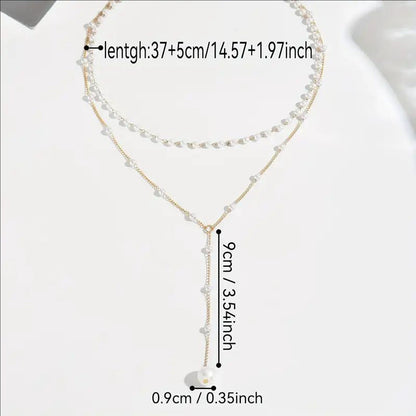 Pearl Tassel Layered Necklace
