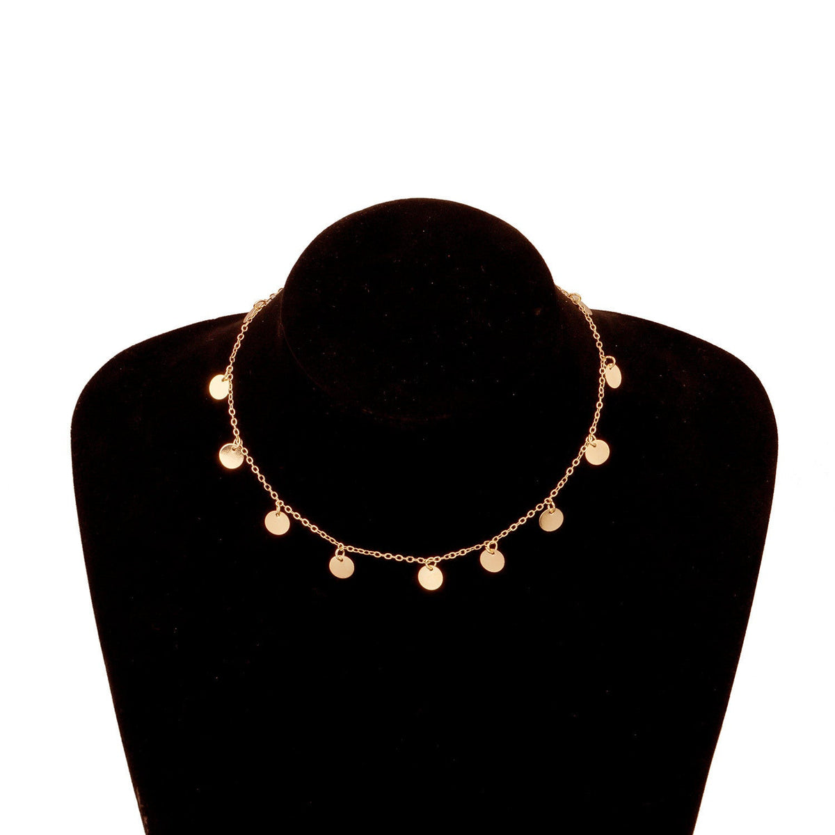 Multi Round Small Disc Charm Necklace