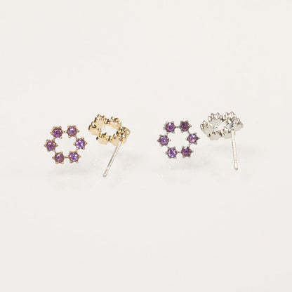 Rhinestone Ring Stud Earring