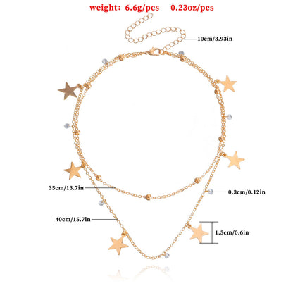 Star Charm Double Chain Necklace