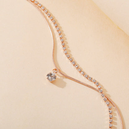 Bling Crystal Tennis Link Chain Anklets Jewelry