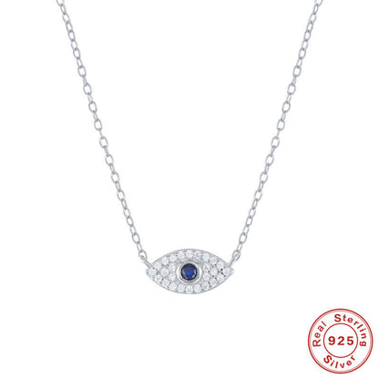 Sterling Sier Classic Style Blue Eyes Necklaces