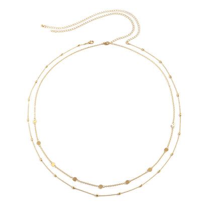 Popular Design Sexy Vintage Double-Deck Summer Beach Metal Waist Chain