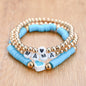 Bohemian Beaded Stretch Bracelets Colors Clay Beads