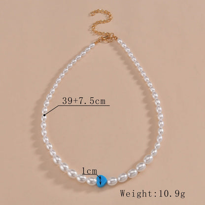Vintage Pearl Choker Beaded Necklaces Love Design