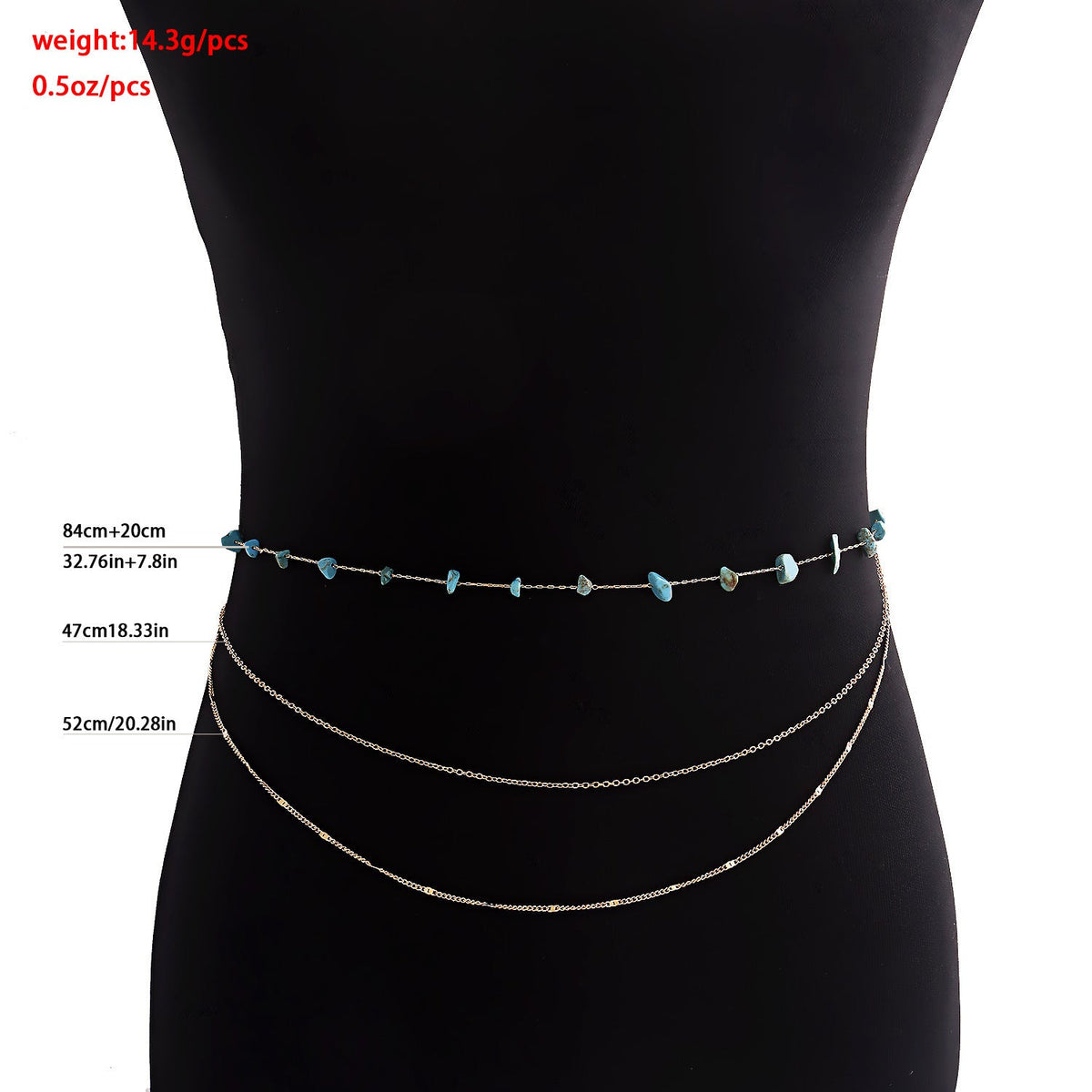 Waist Beads Belly Body Chain Double Layer Rhinestone Chain Jewelry