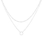Simple Circle Double Layer Necklace Bead Chain