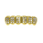 Hip-hop diamond-encrusted and gold-plated teeth grillz