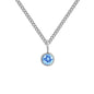 Stainless Steel Necklace With Diamond Birthstone Pendant