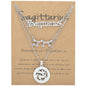 Zodiac Necklace Vintage English Star Image Pendant Three Piece Jewelry Set