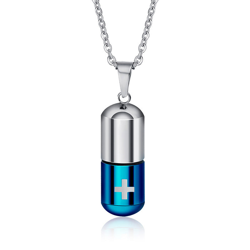 Steel Pill Perfume Bottle Neck Accessories Necklaces