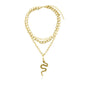 Vintage Bohemian Multi Layer Chunky Chain Choker Necklace Snake Pendant Necklaces