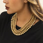 Women's Ornament Exaggerated Beaded Twin Punk Minority Simple Necklaces