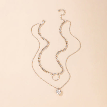 Heart Layered Chain Necklace for Women