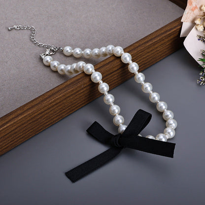 Black Ribbon Choker Necklace for Women