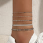 Multi-Layer Beach Chain Snake Bone Round Chain Anklets Jewelry