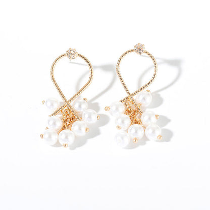 Long Tassel Pearl Drop Earrings
