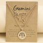 Zodiac Necklace Vintage English Star Image Pendant Three Piece Jewelry Set
