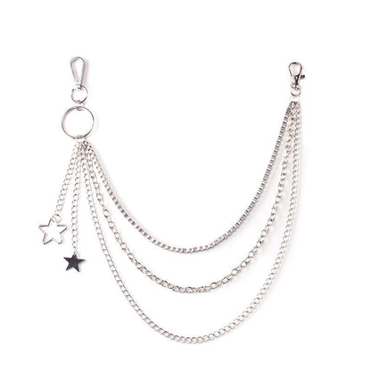 Multiple Layers Chain Charm Star Pendant Pants Belts Jeans Chain