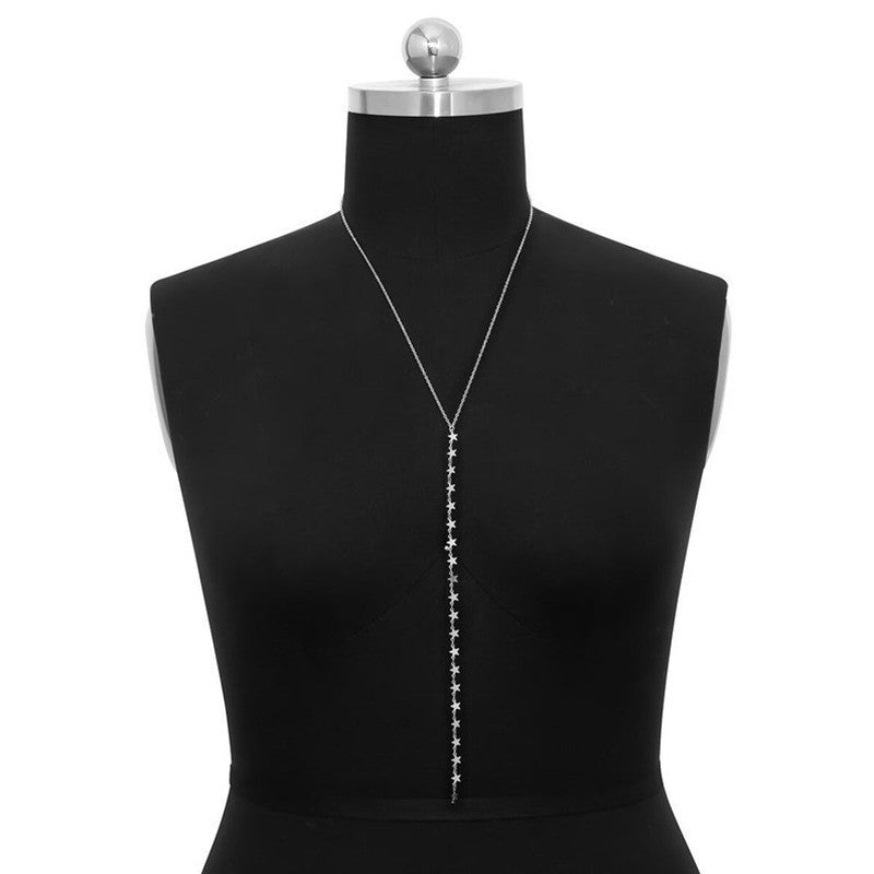 Round Beaded Star Tassel back Necklace