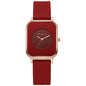 Casual square-shaped, elegant quartz silicone strap student watches.