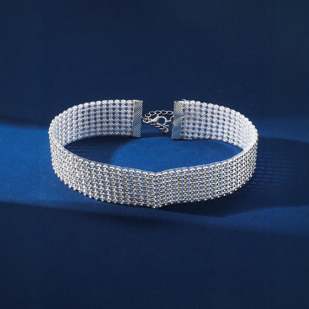 Trend Sparkling Rhinestone Clavicle Chain Full Diamond Necklaces