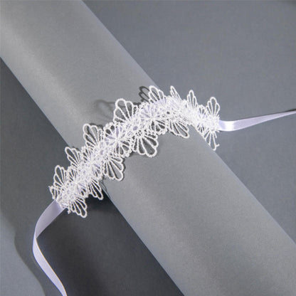 White Fabric Flower Lace Ankle Jewelry