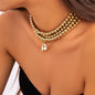 Women's Ornament Exaggerated Beaded Twin Punk Minority Simple Necklaces
