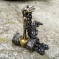 Viking Gold Skull Hammer Charm Punk Necklaces