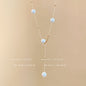 Titanium steel pearl clavicle necklace