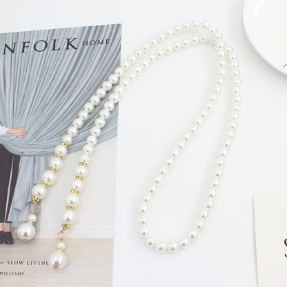 White Black Pearl Waist Chain for Women