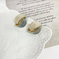 Enamel Arc Geometric Stud Earrings
