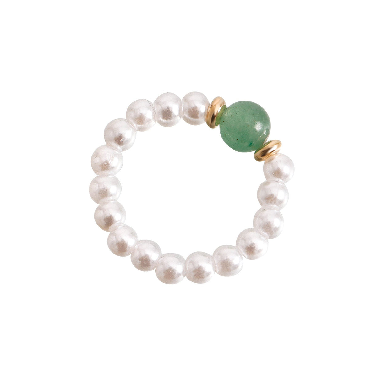 Elastic Beaded Pearl Finger Rings