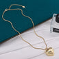 Peach Heart Snake Chain Necklace