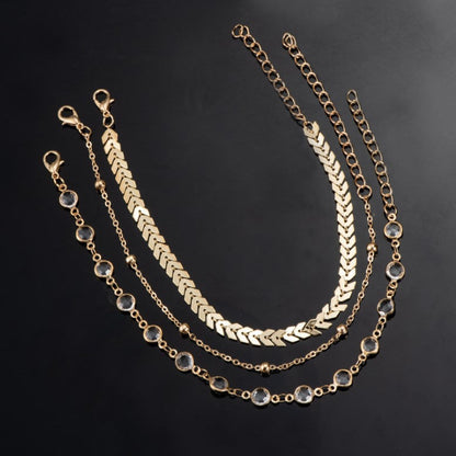 Crystal Anklet Set Simple Ankle for Women