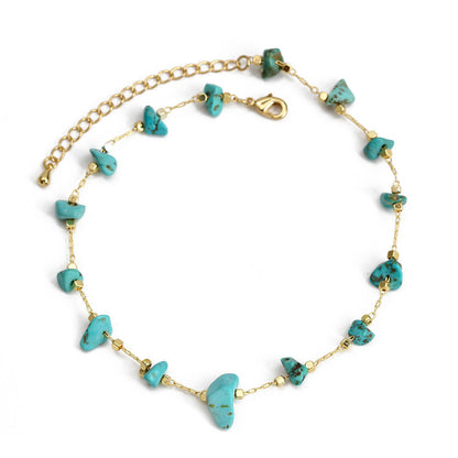 Bohemian Simple Colorful Gravel Bead Anklet Chain