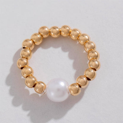 Elastic Pearl Seed Bead Rings
