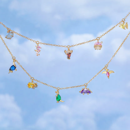 Dinosaur Clavicle Chain Gold Color Protection Necklaces