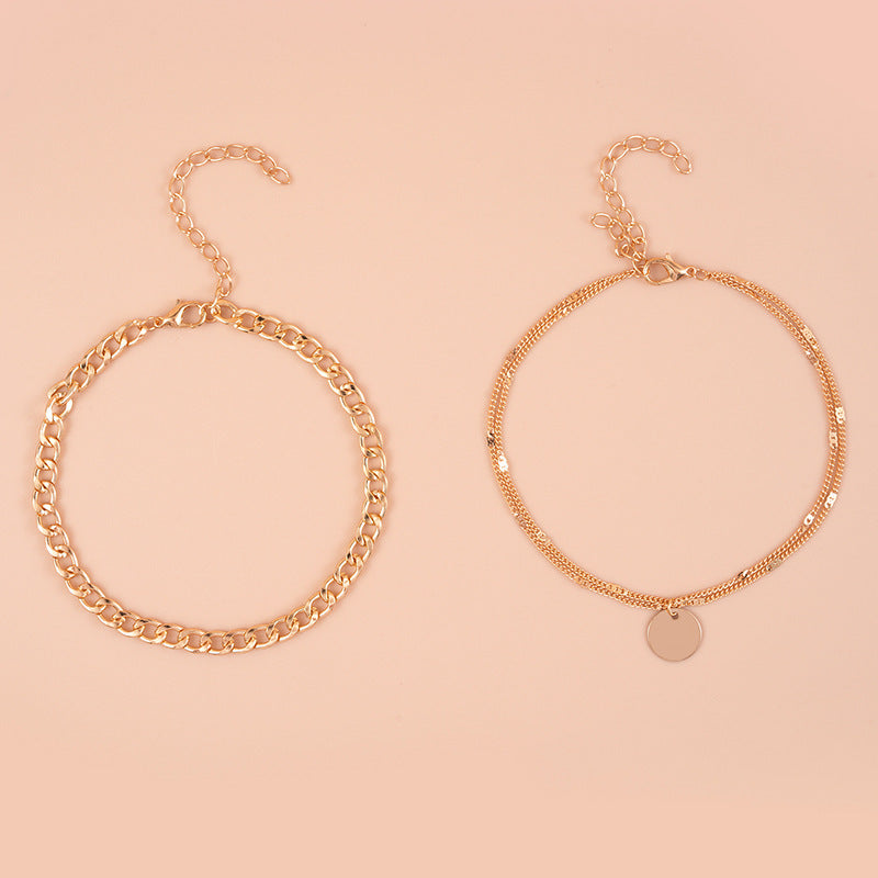 Summer Chic Metal Double-Layer Beach Ankle Chain