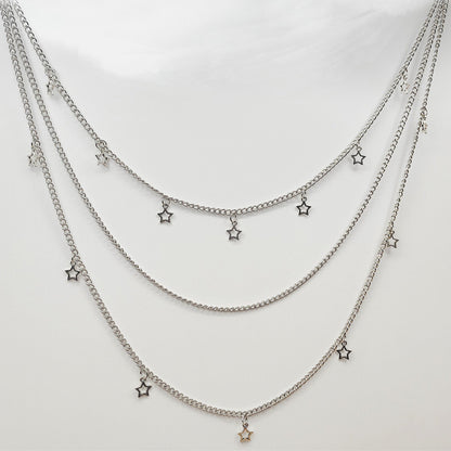 Vintage Metal Key Pendant Multi-layer Star Waist Chain