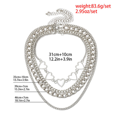 Layer Chain Heart Shaped Necklace for Women