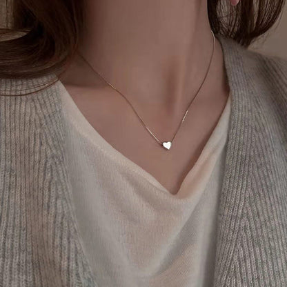 Tiny Heart Necklace for Women Chain Shape Pendant
