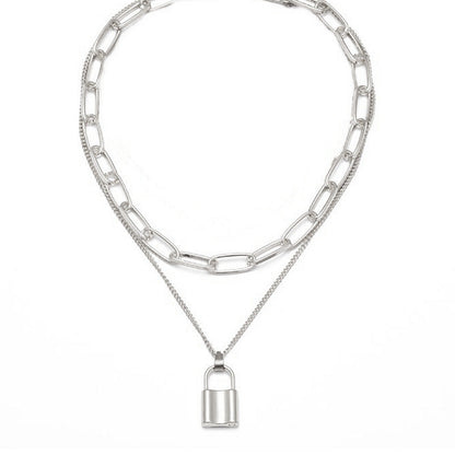 Heart Choker Lock Pendant Necklace