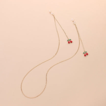 Sweet Cherry Fruit Pendant Glasses Chain