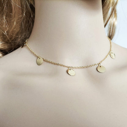 Round Disc Choker Necklace