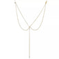 Crystal Tassel Pendant Necklace Back Chain for Women
